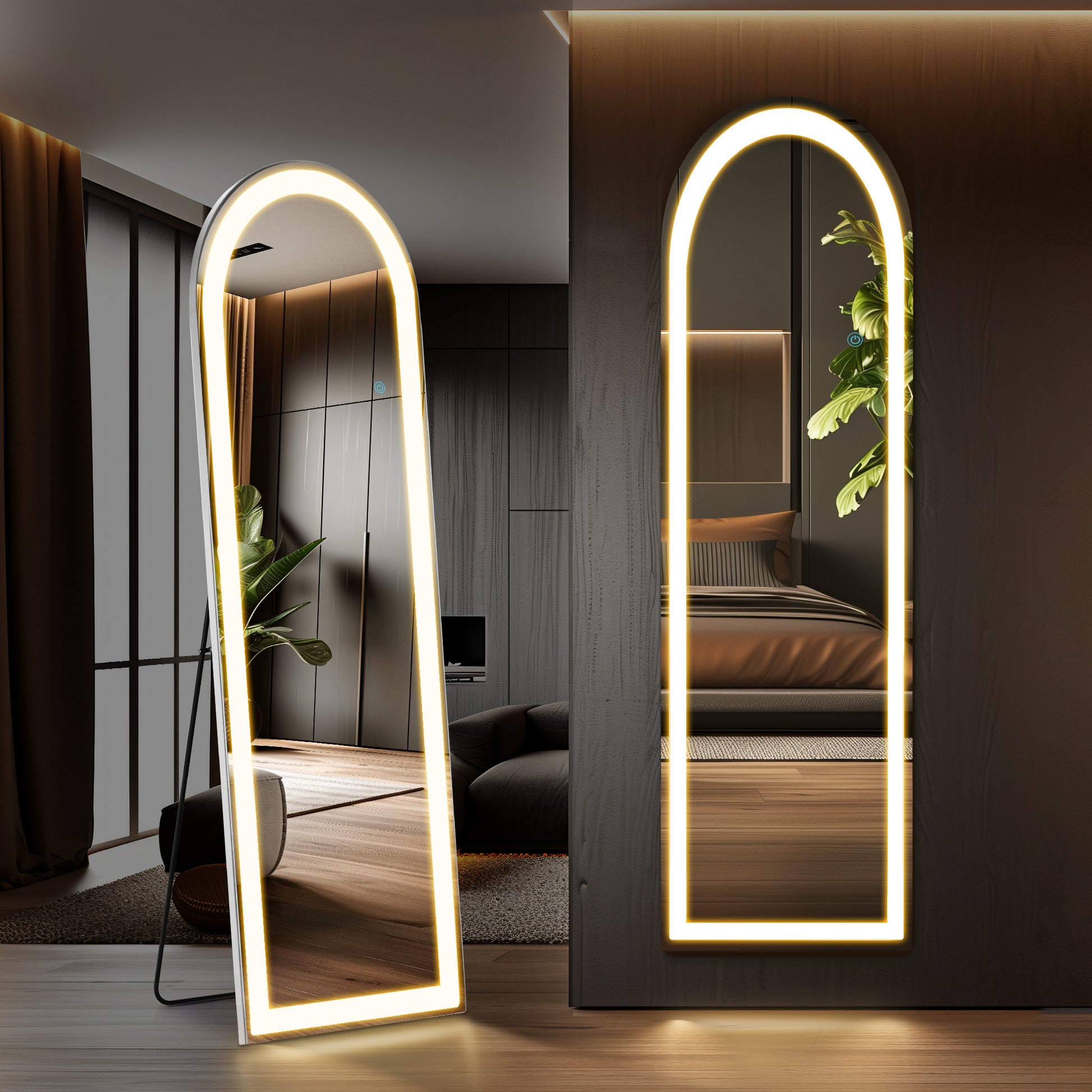 3-Color LED Makeup Mirror with Lights & Touch Control