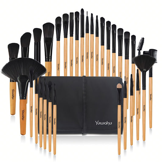 32-Piece Travel Makeup Brush Set – Compact & Stylish Kit