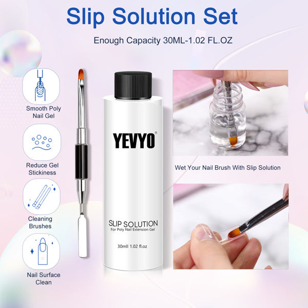 Premium 6‑Piece Polygel Kit with UV Lamp, Slip & Primer