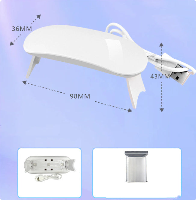 Portable 6W LED Nail Lamp – USB Gel Light for Home & Travel