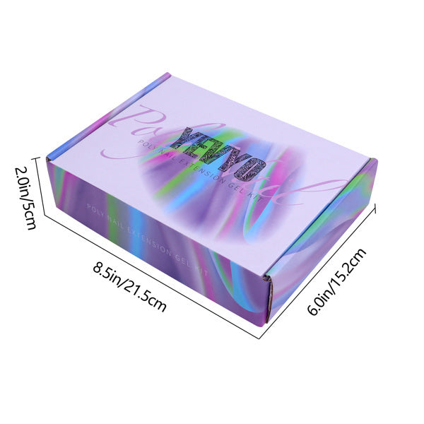 Premium 6‑Piece Polygel Kit with UV Lamp, Slip & Primer